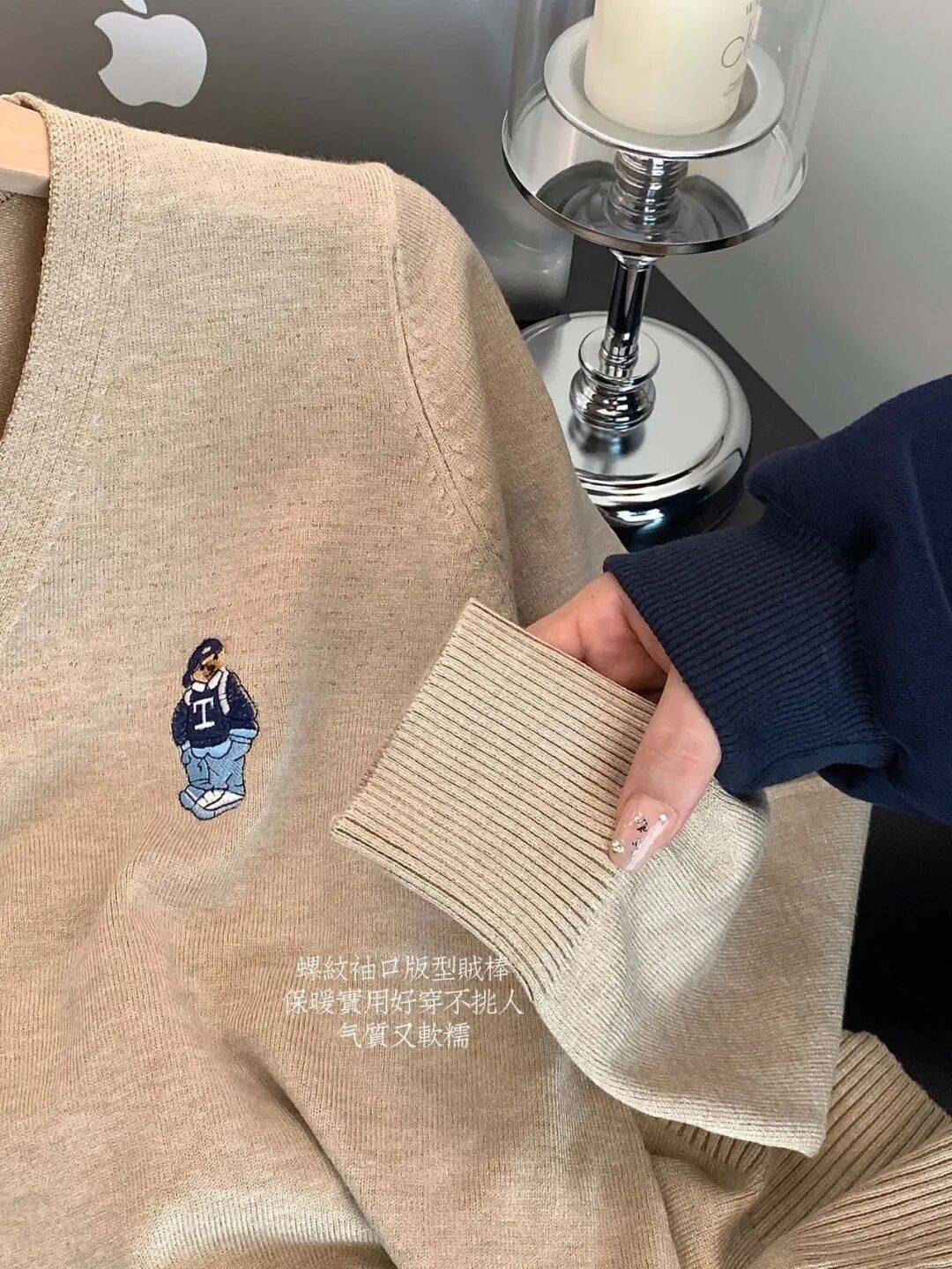 開春必備穿搭單品！刺繡小熊九色開衫29.9閉眼入啊~