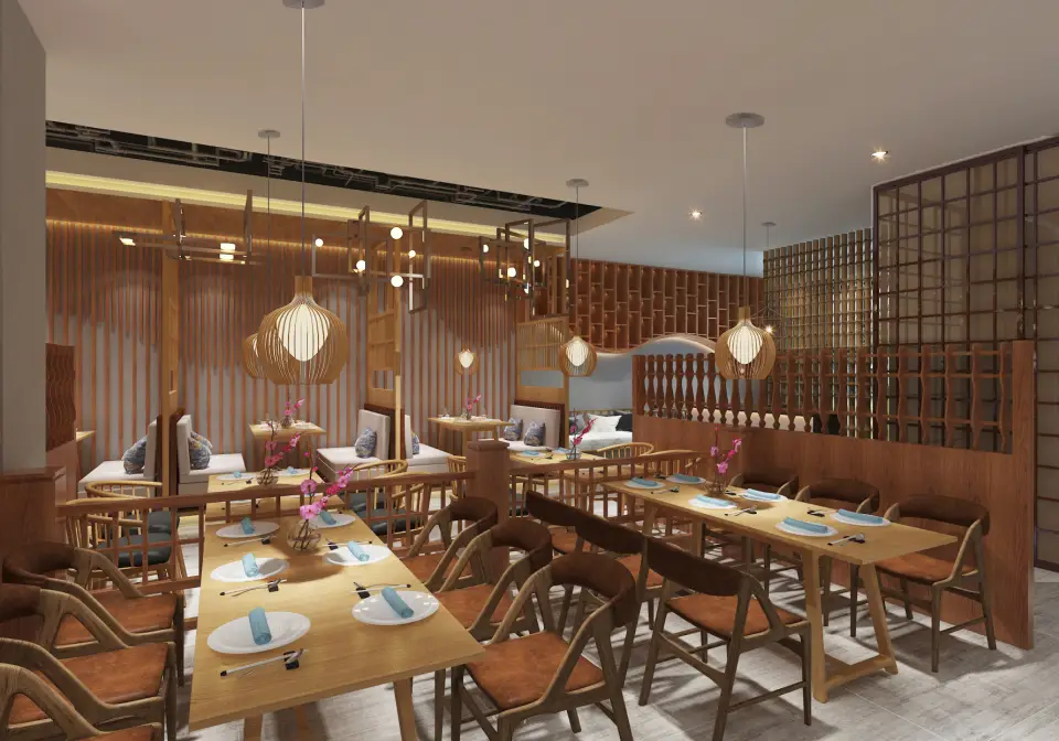 陝西餐廳裝修設計，陝西餐飲店裝修設計，陝西快餐店裝修施工